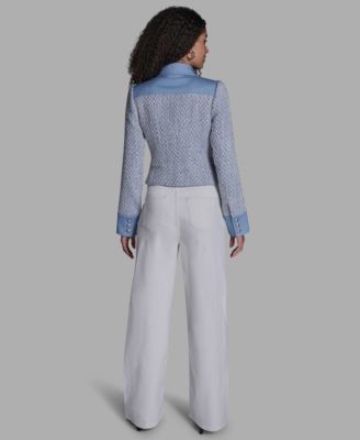 Women's Chambray Collared Long-Sleeve Jacket