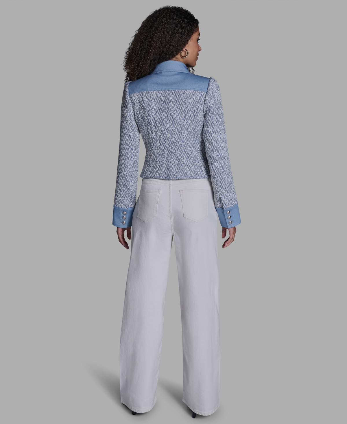 Bcbg Women's Chambray Collared Long-Sleeve Jacket