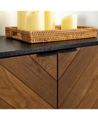 Baez Modern Storage Cabinet with Herringbone Patterns