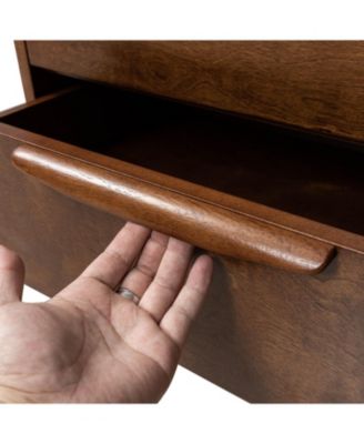 Mid-century Lisa 3-Drawer Nightstand with Solid Wood Legs