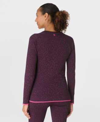 Women's Animal Print Crewneck Base Layer Top