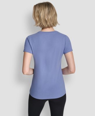 Women's Triple Rhinestone Foil Logo Crewneck Baby T-Shirt