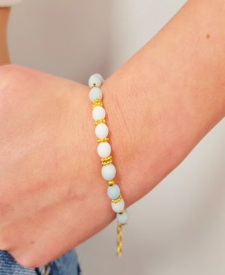 Women's Nurelle Ain Bracelet with Amazonite and White Jade Beads