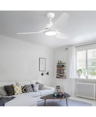 52-inch Modern White 3-Blade Ceiling Fan with Six Speed Remote Control and Timing Function for Indoor