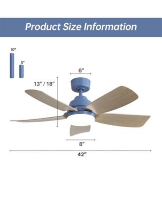 42″ Dark Blue Ceiling Fan, 5 Blades, 6-Speed Remote, Forward/Reverse for Bedrooms, Kitchens & Living Rooms