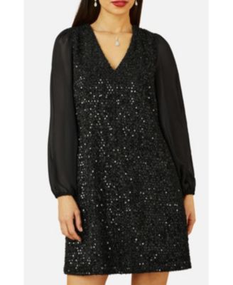 Women's Women'sSequin Tunic Dress With Tie Back
