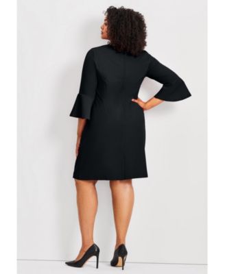 Women's Plus Size Cool Hand Bell Sleeve Dress