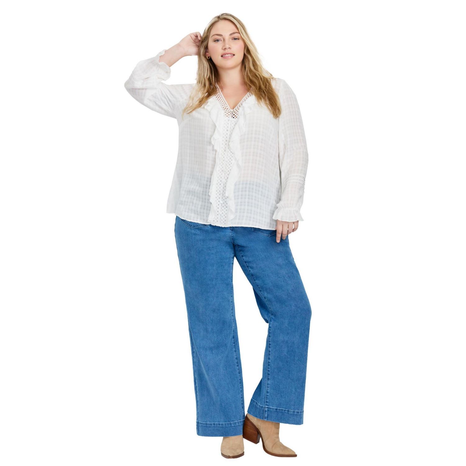 Women's Plus Size Ruffle Love Shirt