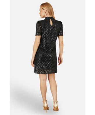 Women's Sequin Chevron Pattern Tunic Dress