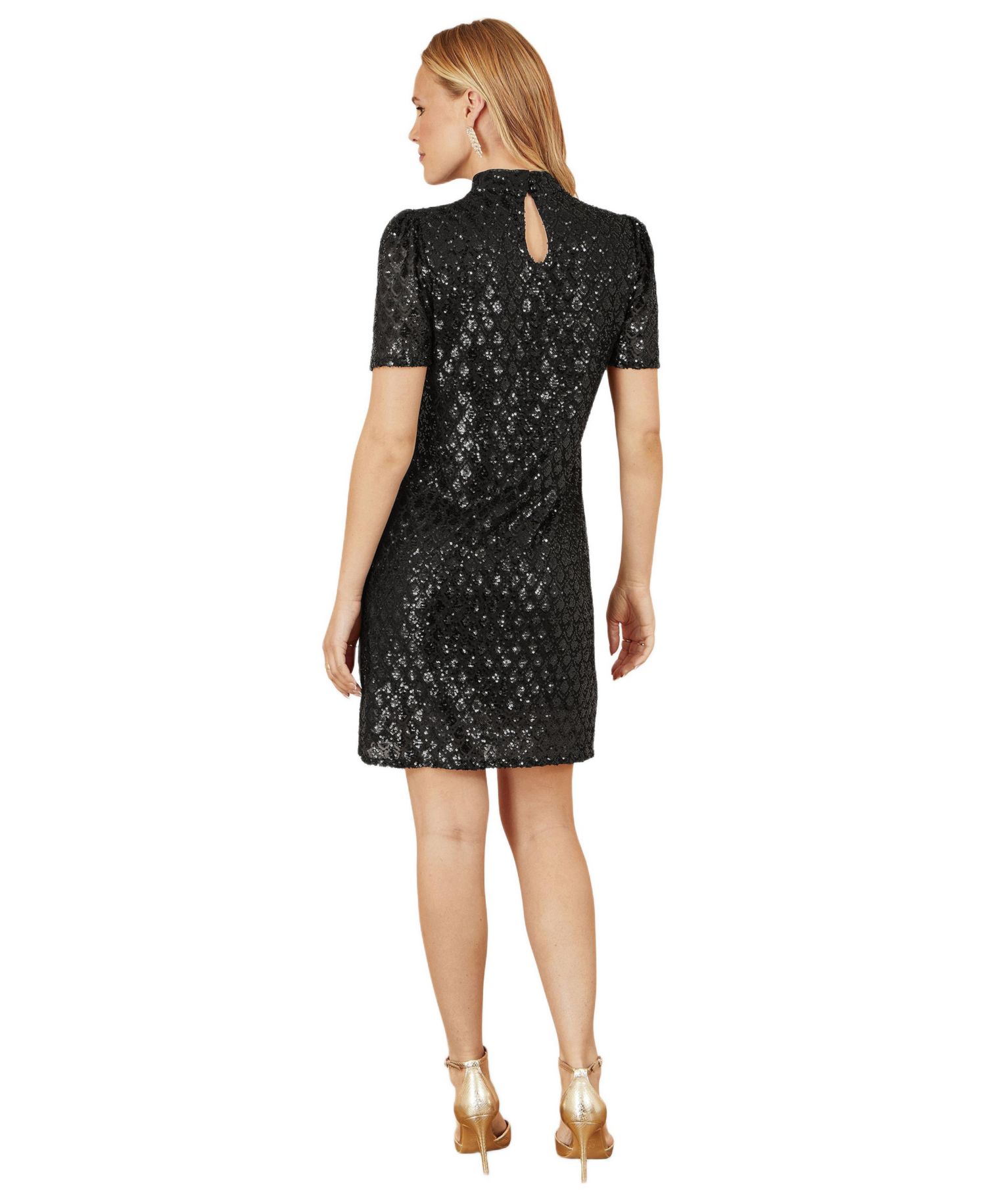 Women's Sequin Chevron Pattern Tunic Dress