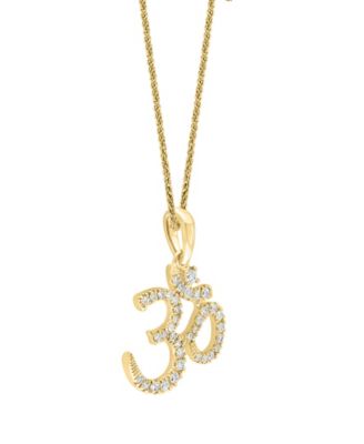 Diamond OM 18" Pendant Necklace (1/6 ct. t.w.) in 14k White or Yellow Gold