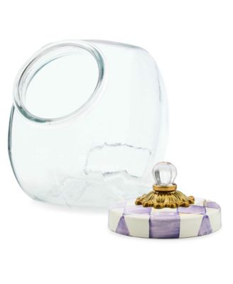 Violet Check Handmade Cookie Jar