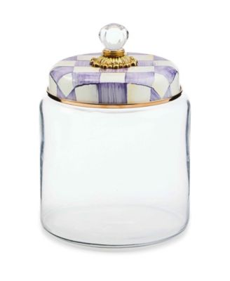 Violet Check Large Handmade Kitchen Canister