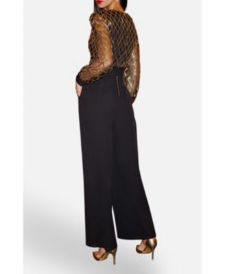 Women's Sequin Wrap Over Jumpsuit