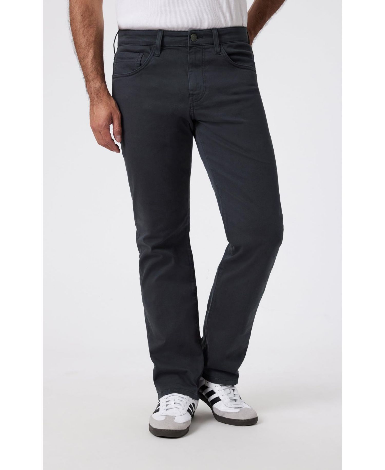Men's Matt Relaxed Straight Leg In Anthracite Casual Twill