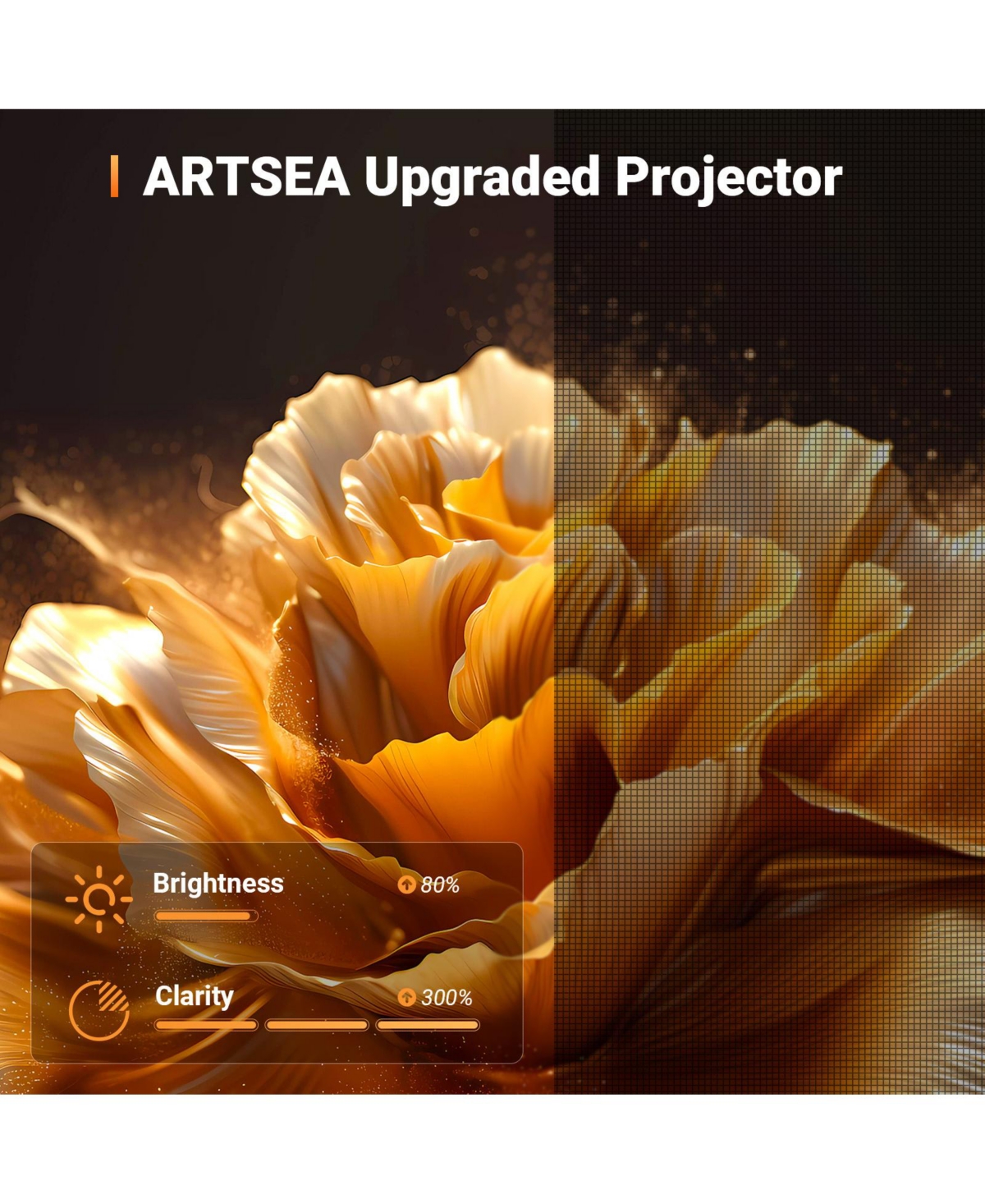 Elephas Mini Projector with 7000 Lux and Full Hd 1080P, Movie Projector Compatible with iOS/Android