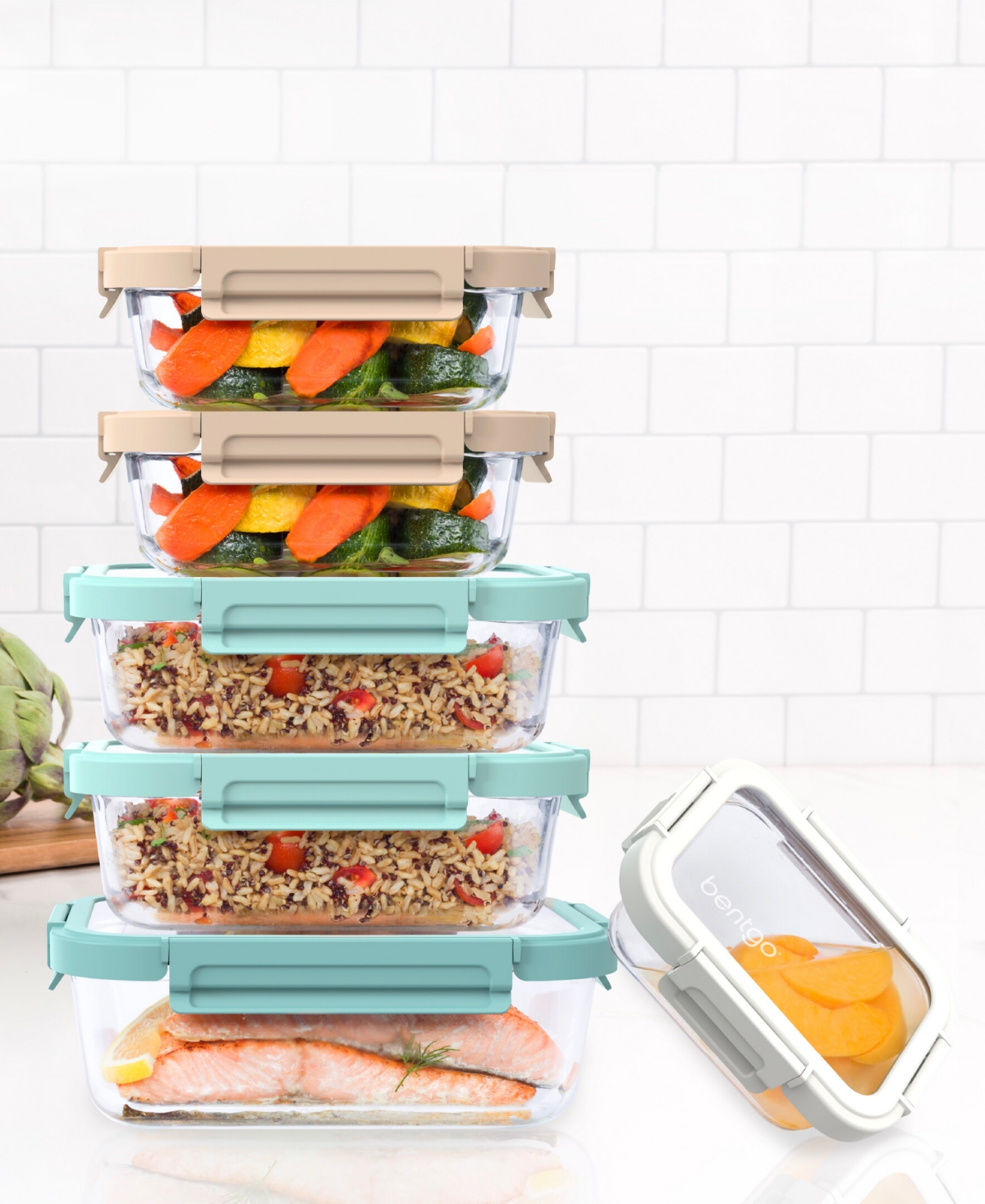 Bentgo Glass Meal 12-pc. Storage Set With Leak-proof Seal In Multi