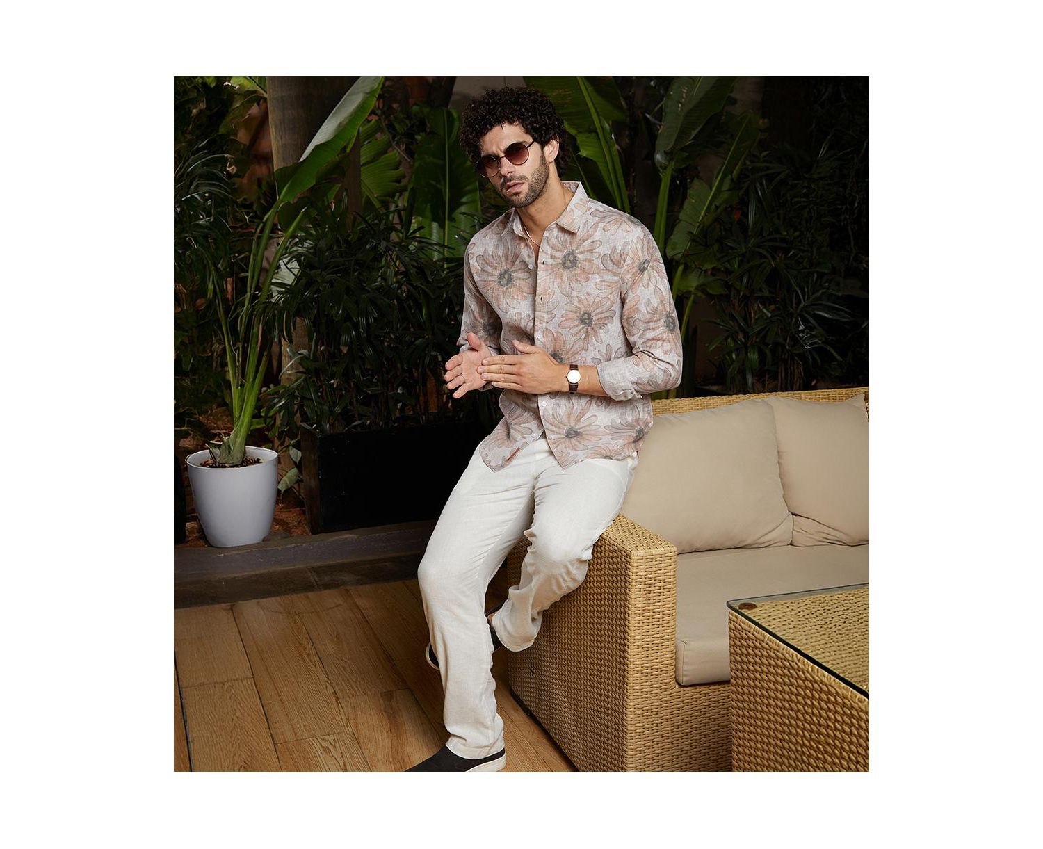 Men's Chesntnut Brown Gloomy Daisy Shirt