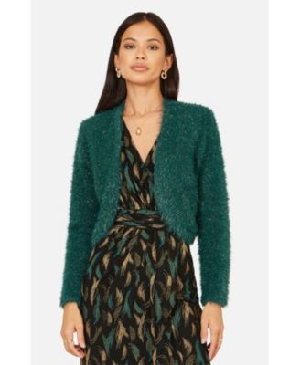 Women's Metallic Fluffy Eyelash Bolero