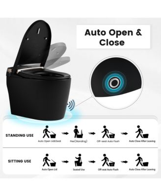 Smart One-Piece Bathroom Fixture With Heated Seat, Auto Flush, Automatic Lid, Wash And Air Dryer