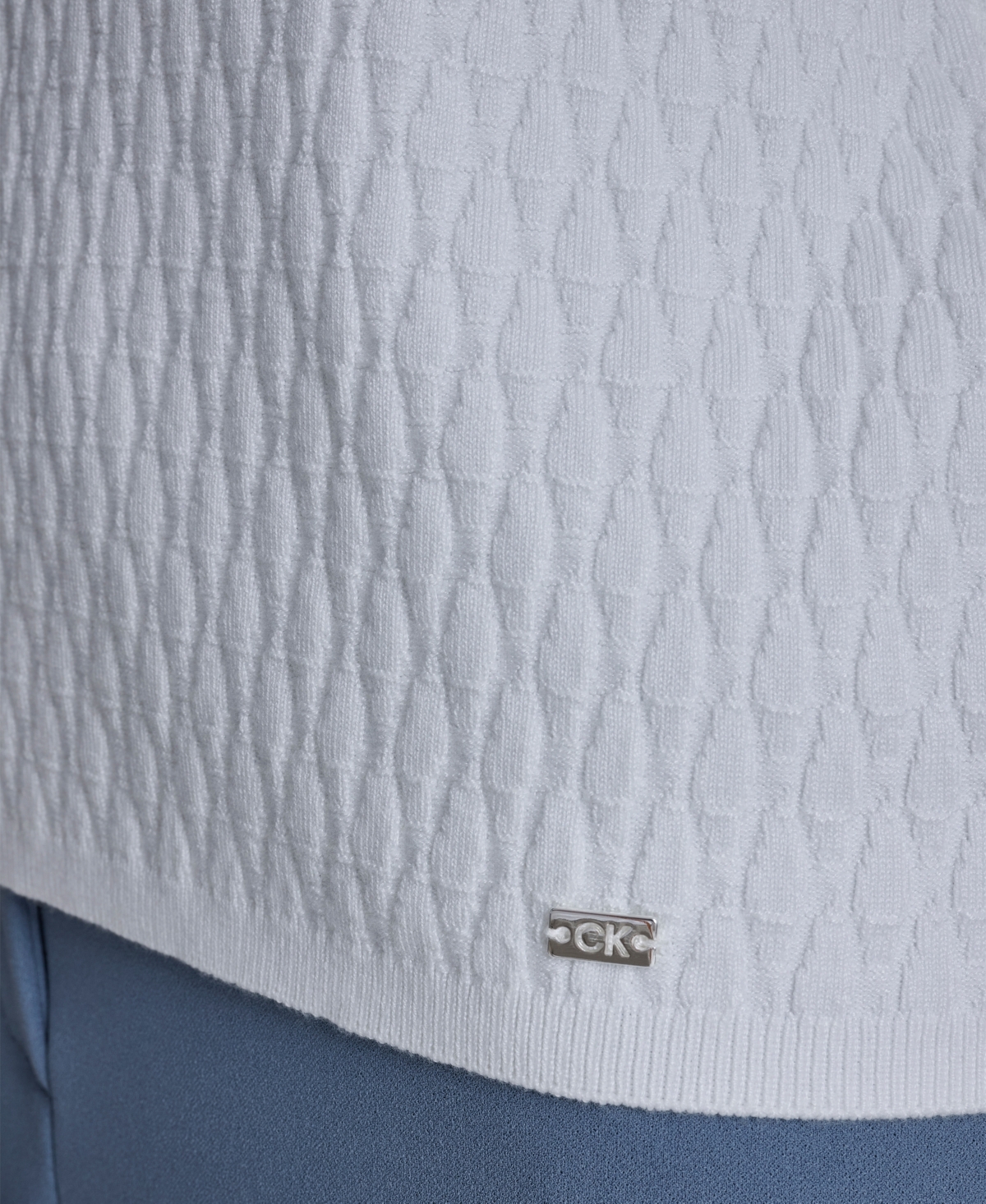 Calvin Klein Petite Textured Short-Sleeve Sweater Top