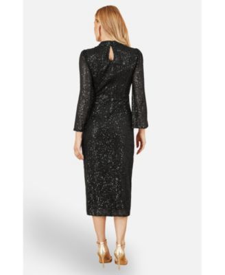Women's Sequin Fitted Midi Dress