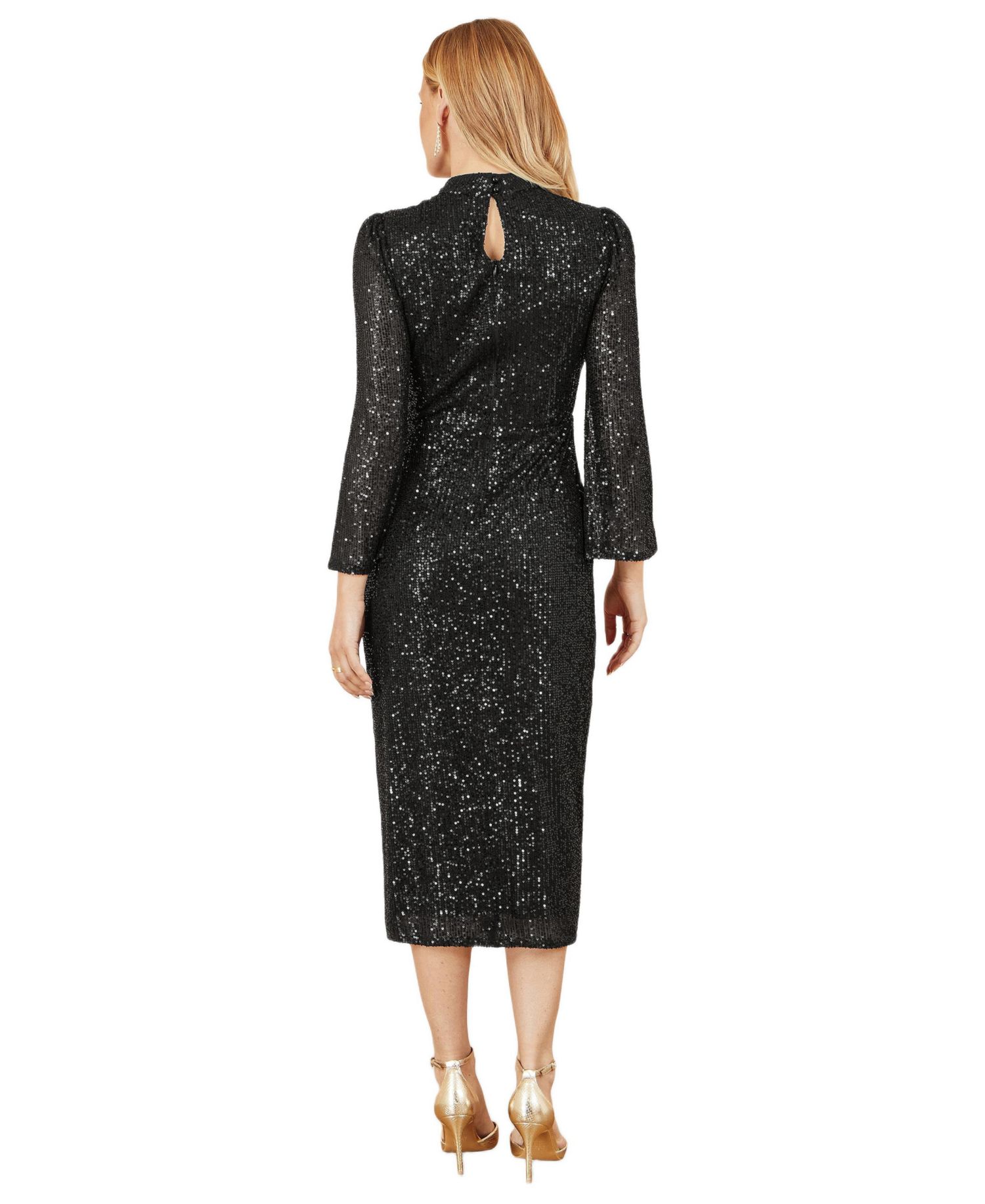 Women's Sequin Fitted Midi Dress