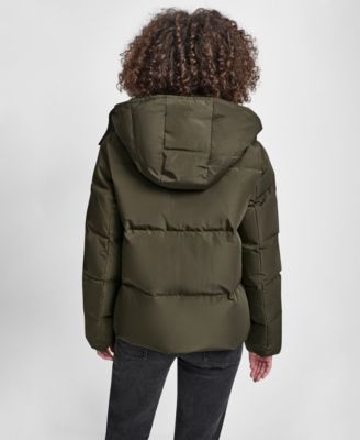 Women's Shirt Toggle Hooded Puffer Coat