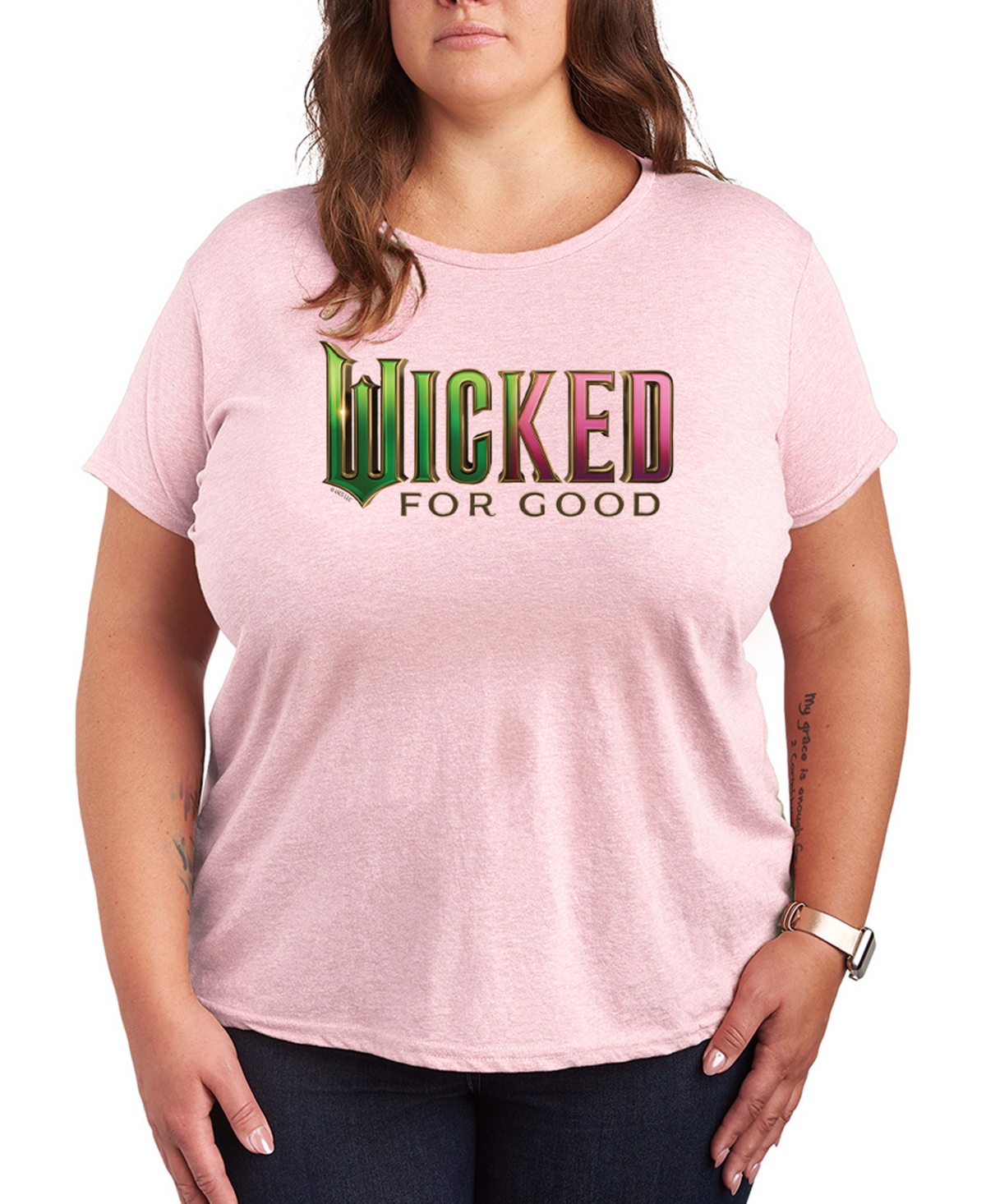 Hybrid Apparel Plus Size Short Sleeve Graphic T-shirt In Pink