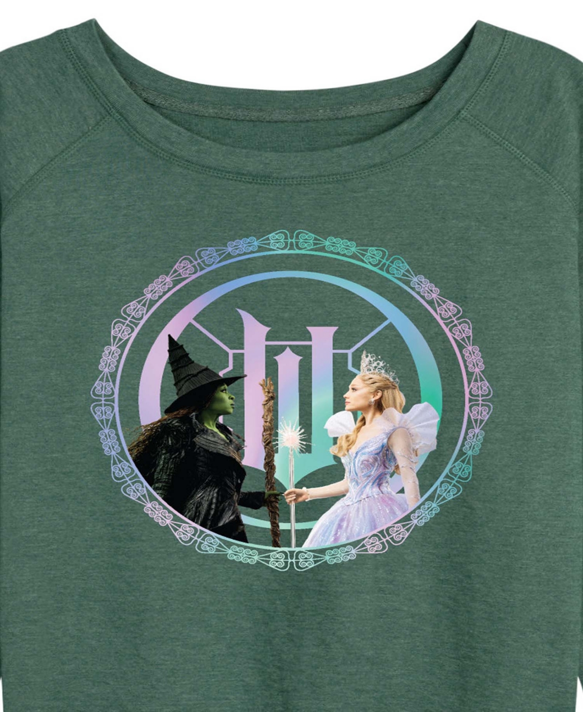 Hybrid Apparel Plus Size French Terry Long Sleeve Pullover Top In Green