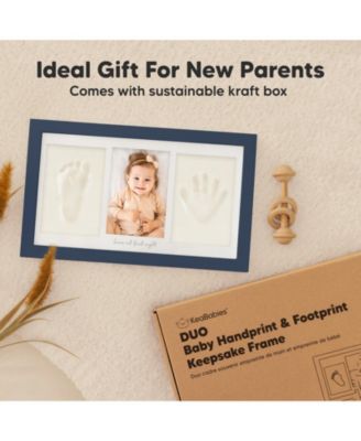 Duo Baby Hand and Footprint Kit, Baby Handprint Kit, Newborn Photo Frame, Baby Keepsake for New Mom