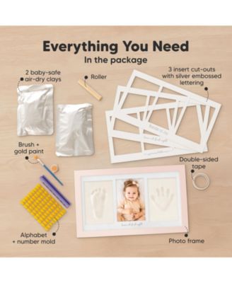 Duo Baby Hand and Footprint Kit, Baby Handprint Kit, Newborn Photo Frame, Baby Keepsake for New Mom