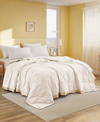 Oversized Lightweight Satin Trim Feather and Down Blanket, King