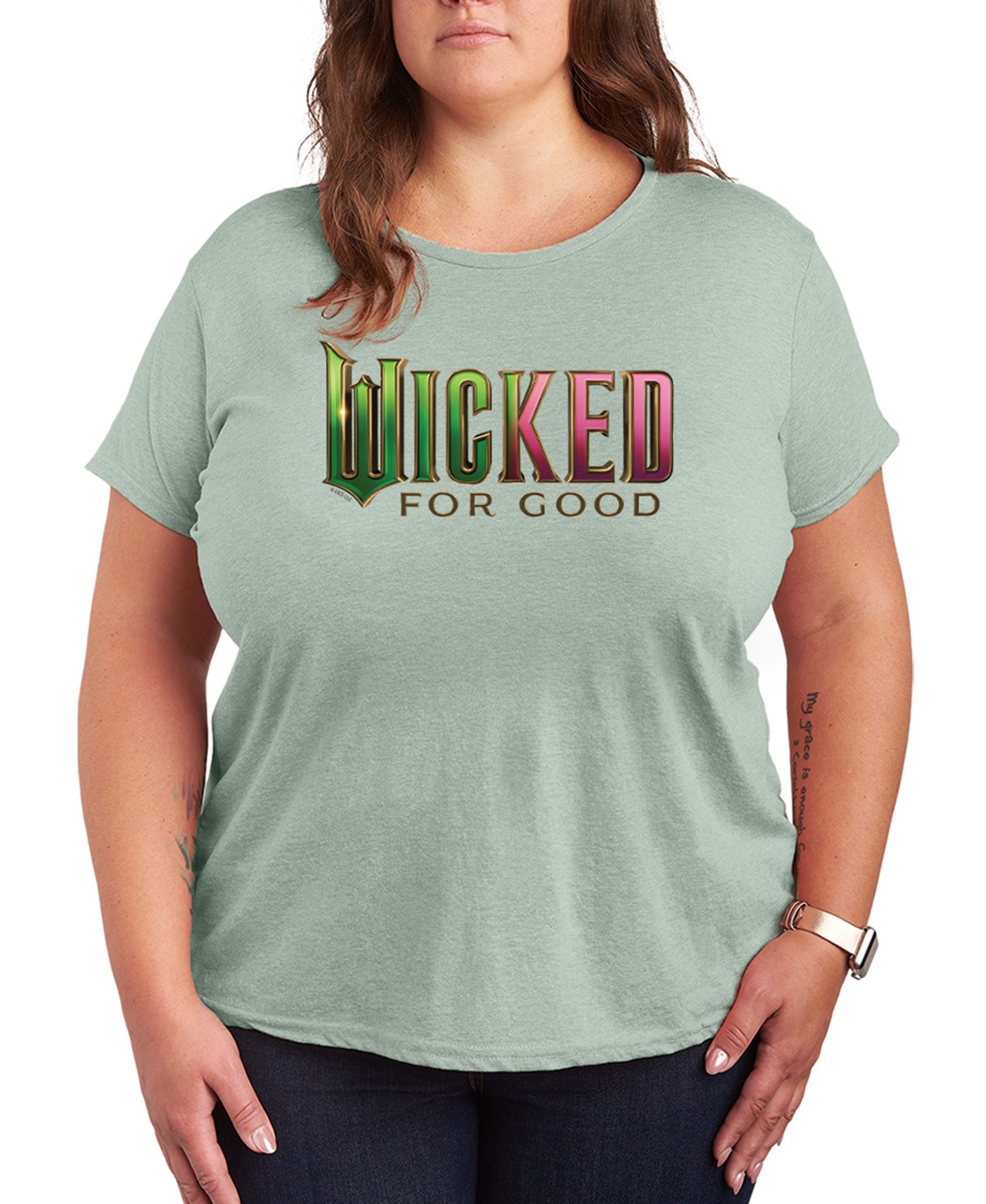 Hybrid Apparel Plus Size Short Sleeve Graphic T-shirt In Green
