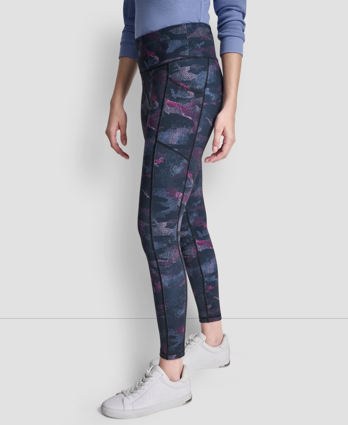 Dkny Women's Printed High-Wasit Fitness Tights Pants