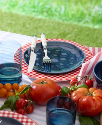 Gingham Dinner Plates, Set of 4