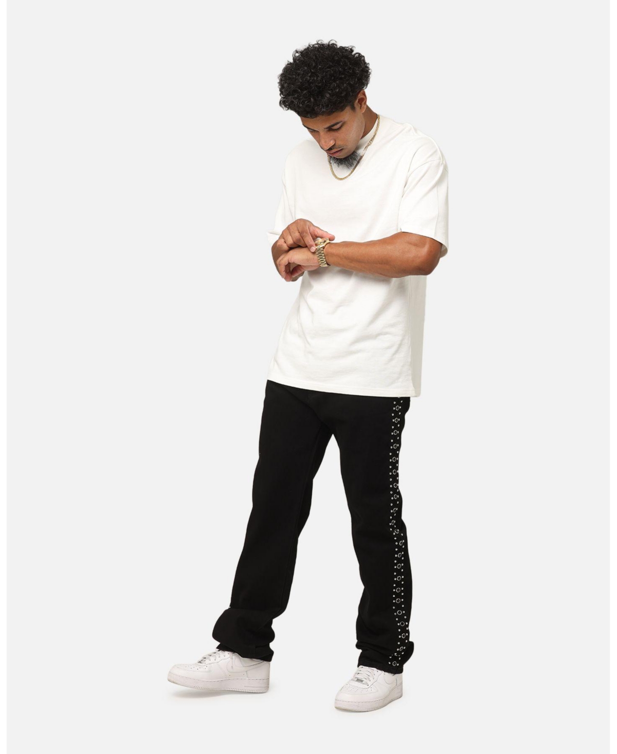 mnml Men's V715 Out Studded Denim Pants