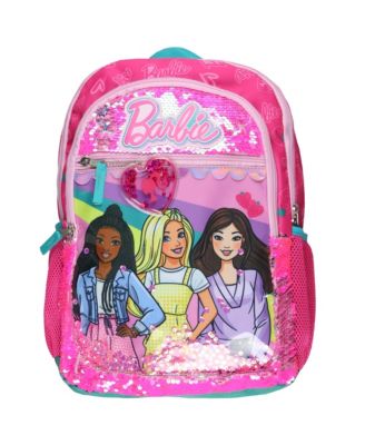 Backpack Barbie and Friends 16" Sequin with Tech Sleeve School Bookbag