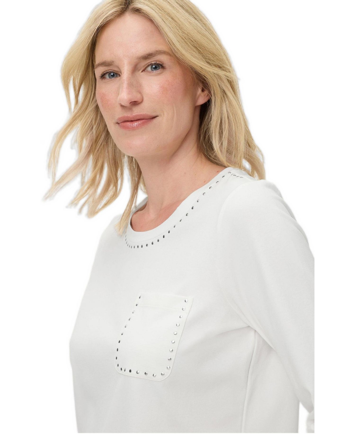 Women's Studded Trim, Casual, Stylish T-Shirt