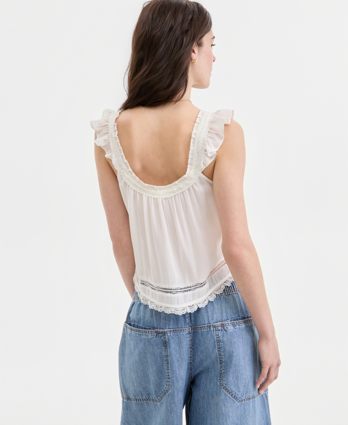 Free People Women's Mabel Lace-Trim Tank Top