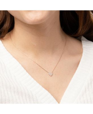 Sterling Silver 18k Gold Plated Crystal Heart Necklace