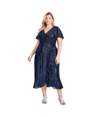 Women's Plus Size Nina Sequin Wrap Dress