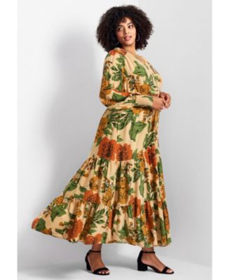 Women's Plus Size Second Nature Blouson Sleeve Maxi Dress