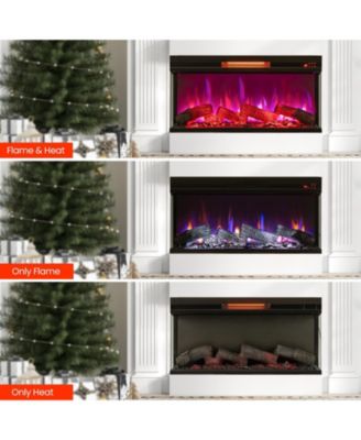 36 Inch 3-Sided 1500W Electric Fireplace with 7-Color Flame