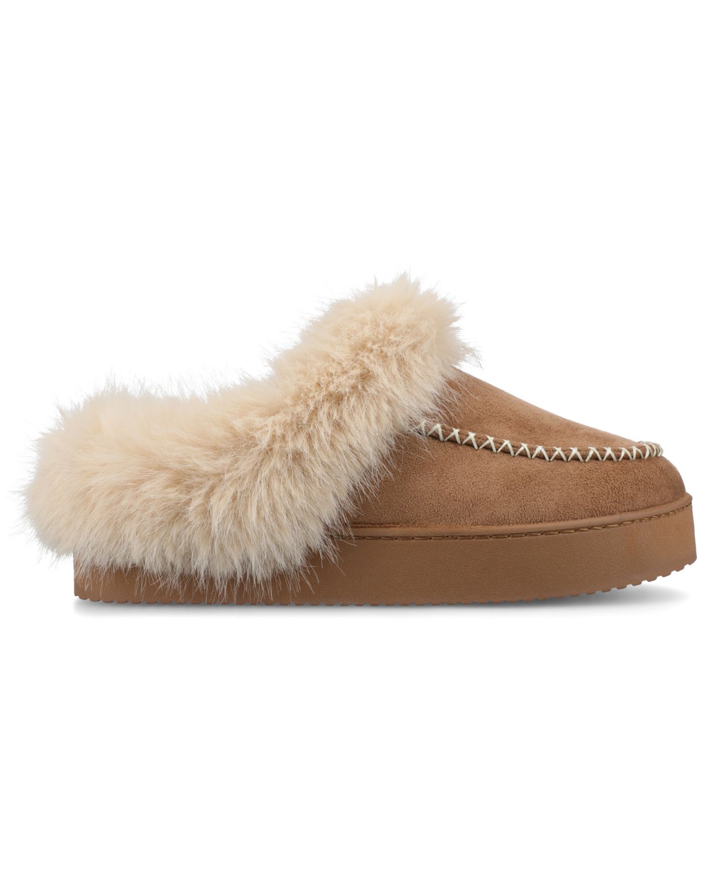 Женские тапочки Journee Collection Taran Cozy Platform Slippers, цвет: Каштановый — фото 2