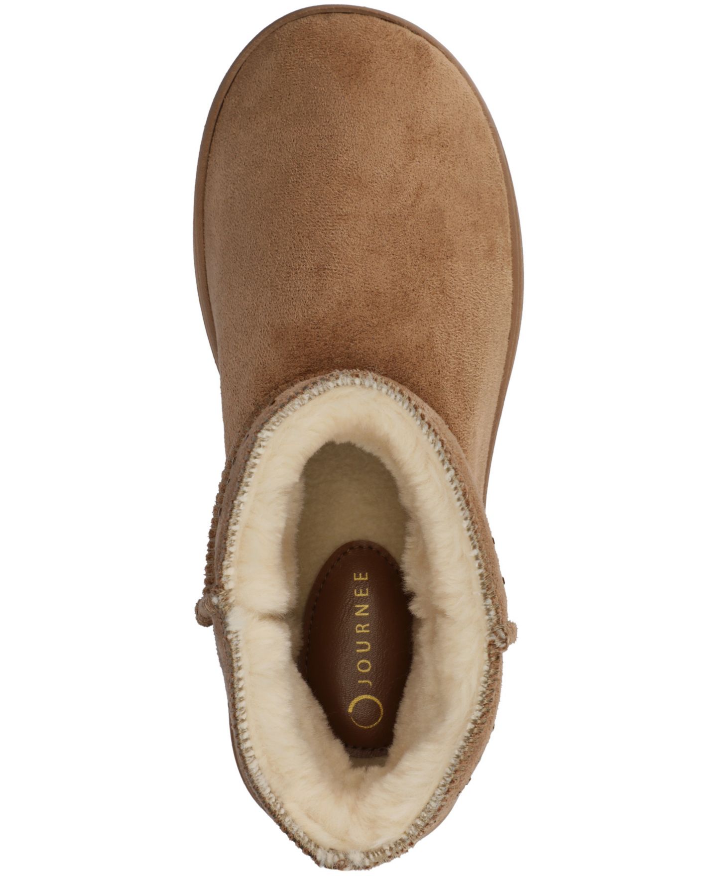 Женские ботинки Journee Collection Tarla Embellished Cozy Booties, цвет: Каштановый — фото 4