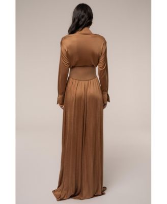Women's High Line Collar Maxi Dress