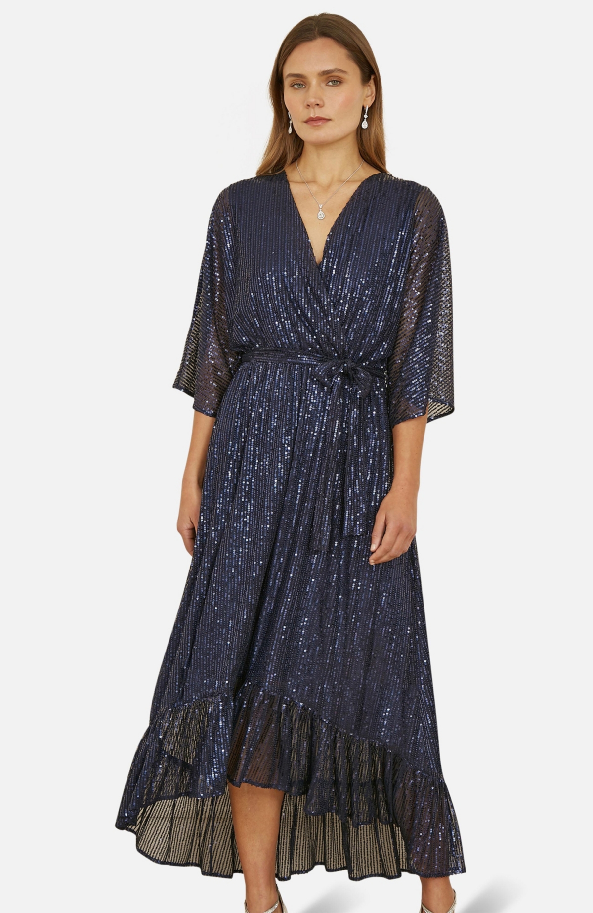 Yumi Women's Sequin Kimono Wrap Dress