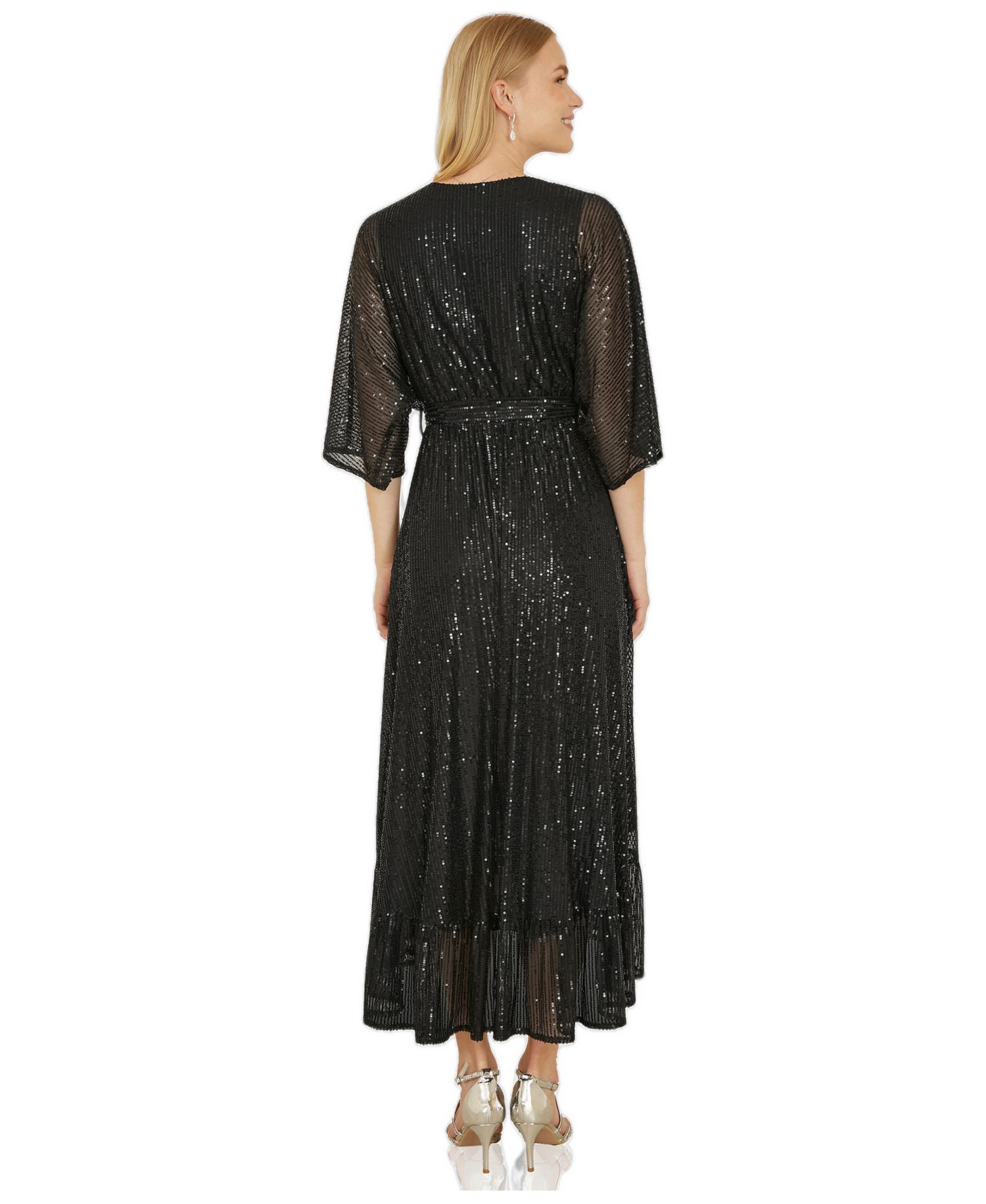 Women's Sequin Midi Wrap Dress