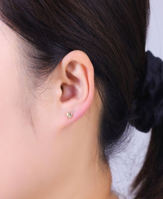 Gold Plated Heart, Clover, Moon, Star and Evil Eye Post Back Stud Earrings Set